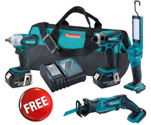 MKT-XLT320 Makita 3pc 18V LXT Cordless Impact Driver, Wrench, Flashlight Kit
